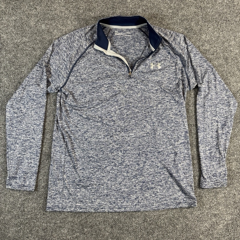Under Armour HeatGear 1/4 Zip Loose Pullover Men's Medium Blue